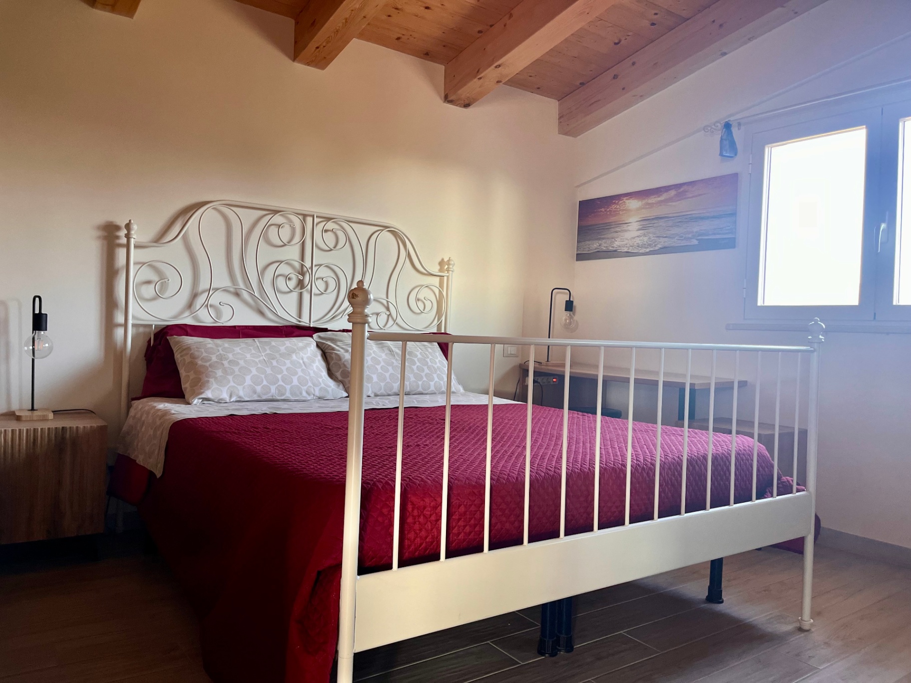 Two double bedrooms with Mediterranean view at The Blue Window holiday home in Augusta, Sicily